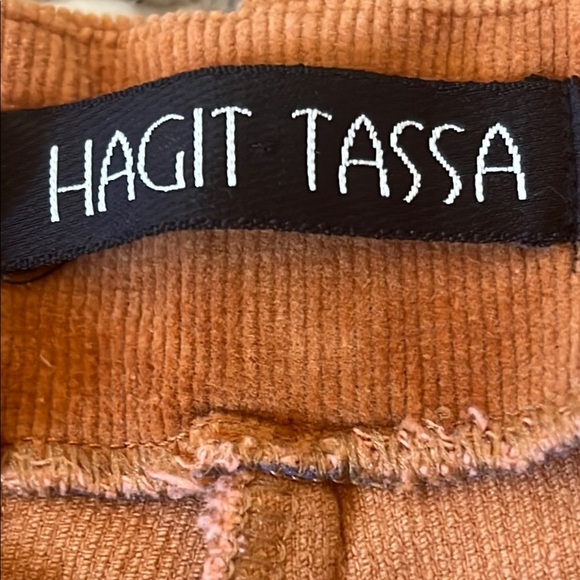 Hagit Tassa Vintage Hippie Style Corduroy Crop Wide Leg Pants Size 8 - Picture 2 of 7